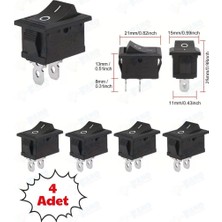 Fano(4Adet)Geçmeli Rocker,Basmalı Düğmeli Anahtar, Güç Açma/kapama Spst 2 Pinli Ac 250V 6A 125V 10A