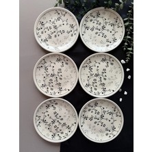 Yiğit Seramik Züccaciye Siyah Eliz Model 6 Kişilik/parça Pasta Servis Tabağı