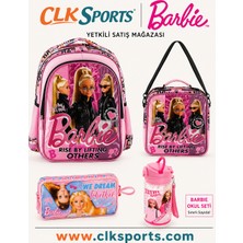 CLK Sports Barbie Ilköğretim Okul Çantası , Beslenme Çantası , Kalem Kutusu , Suluk&matara Set