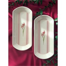 Yiğit Seramik Züccaciye Lavinya Model 2 Parça Peynirlik / Oval Sunum Tabağı (Fuşya)