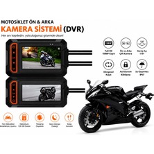 Atlt Atlantis M5F Aksiyon Kamerası Motorsiklet Ön ve Arka Kamera Sistemi 170 Derece Geniş Lens Full Hd 1080P Kayıt 3.0 Inç Ekran Wifi Gps Su Geçirmez Gece Görüşü Desteği Tüm Motorsikletlere Uyumlu
