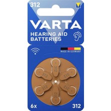 Verdoria Varta 312 No Kulaklık Pili 6 Pil - 1 Paket
