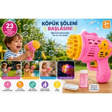 MERYTOYS23 Delikli Pilli Köpük Tabancası Baloncuk Oyuncağı Işıklı Bubble Gun