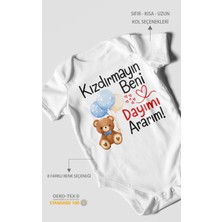 Morivo Kids Kızdırmayın Beni, Dayımı Ararım! Kısa Kollu Bebek Body %100 Pamuk