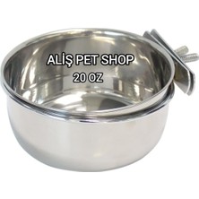 AyrStore Chicos CCHCP20 Kanca Askılı 20 Oz Metal Yem Kabı Ø 12,5