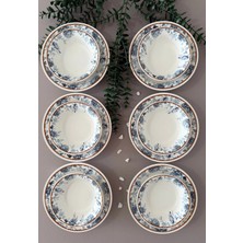 Yiğit Seramik Züccaciye Bluekitchen Model Rölyefli 6 Kişilik 12 Parça Modern Yemek Sofra Takımı