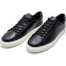 By Barretti Siyah Düz Cilt Deri Büyük Numara Sneaker