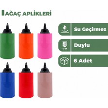 6'lı Renkli Ağaç Feneri Seti (Yeşil, Turuncu, Pembe, Mavi, Kırmızı, Gülkurusu)