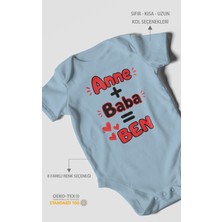 Morivo Kids Anne ve Babaya Özel Kısa Kollu Bebek Body %100 Pamuk