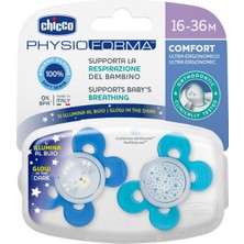 AyrStore Chicco Physioforma Comfort Silikon Emzik (16-36 Ay, 2'li), Mavi