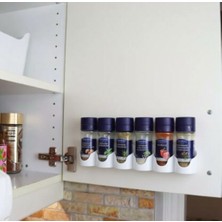 Sepetzone 3D Baskı Dolap Içi Baharatlık - 6'lı Baharat Şişe Tutucu - Mutfak Organizer