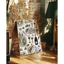 Des Vu Print Yemek Içecek Temalı Poster, Pinterest Mutfak Temalı Çerçevesiz Poster
