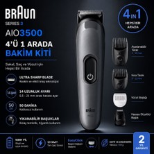 Braun Hepsi Bir Arada Series 3, 4’ü 1 Arada Tıraş Kiti, Keskin Bıçak, 14 Uzunluk, AIO3500