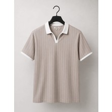 Zengoll & Ramires Polo Yaka Çizgili Premium Rahat Günlük Şık Erkek T-Shirt