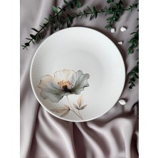 Yiğit Seramik Züccaciye Nilüfer Model Rölyefli Tekli 25 cm Modern Sunum&servis Tabağı