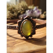 Meneva Aksesuar Serpantin Doğal Taşlı Yıldız Formlu Otantik Ayarlanabilir Bakır Bileklik
