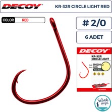 Decoy KR-32R Circle Light Delikli Olta Iğnesi Kırmızı #2/0 (6 Adet)