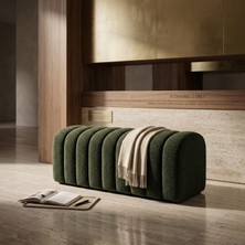 FRAMGAN Luxury Yarma Bench – 8 Yarmalı Gövde, Bej Döşeme, Hol ve Yatak Ucu Için