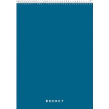 AyrStore Tops Docket Telli Yazı Defteri, 20 cm x 28 Cm, Mavi Ağır Iş Örtüsü, Ekstra Güçlü Sırt, B