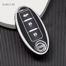 Keyron Nissan Juke Qashqai X-Trail Infinity Nano Kumanda Kılıfı Siyah Gümüş