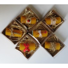 AyrStore Petekoğlu (6 Adet) Özel Günler Için Doğal Petek Balmumu Mum 7cm X3CM Kutulu Mum Beeswax Candle