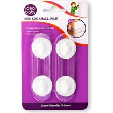 AyrStore Ideal Baby Mini Çok Amaçlı Kilit 2'li Paket, Çocuk Bebek Güvenlik Kilidi, Dolap ve Çekmece Em