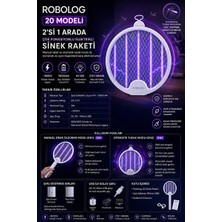 Byanes 20 Şarjlı Raket Uv Işıklı Elektrikli Sivrisinek Öldürücü Sinek Öldürücü Kovucu Sineksavar Cız