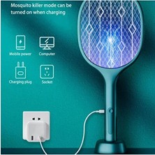 Byanes Elektrikli Sinek Öldürücü Sineksavar Sivrisinek Öldürücü Raket 3000V USB Şarjlı Uv LED Işıklı