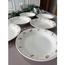 Hooly Home Pastel Bahçe Model 6 Kişilik/parça Modern Yemek Tabağı