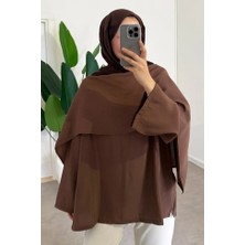 Miraydin Butik Kadın Şal Detay Bel Bağlamalı Bluz M61406 - Kahverengi