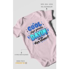 Morivo Kids Cool Diye Yazılır Dayım Diye Okunur Kısa Kollu Bebek Body %100 Pamuk