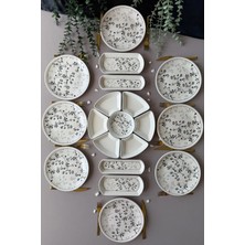 Hooly Home Siyah Eliz Model 8 Kişilik 19 Parça Modern Kahvaltı Takımı