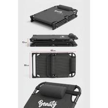 AyrStore Beauty Vogue Katlanır Kademeli Şezlong Alüminyum Alaşımlı Fileli Plaj Havuz Yatağı
