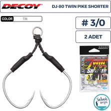 Decoy Dj-80 Twin Pike Shorter Çiftli Asist Iğnesi #3/0 (2 Adet)