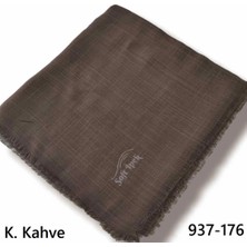 Soft İpek Soft Ipek Düz Renk Flamlı Pamuk Eşarp (Koyu Kahve) 937-176