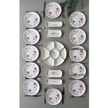 Hooly Home Pembe Bahar 12 Kişilik 23 Parça Kahvaltı Takımı - Brunch Set