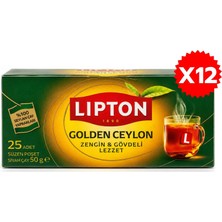 Lipton Golden Ceylon Bardak Poşet Siyah Çay 25LI x 12 Adet