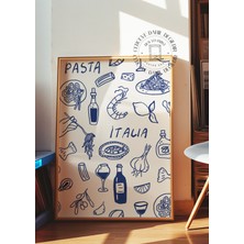Des Vu Print Makarna Mutfak Temalı Çerçevesiz Poster