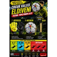 Gk Degaj Yetişkin ve Çocuk Kaleci Eldiveni Bilek Bandajlı Eldiven Futbol Topu Pompa Hediyeli