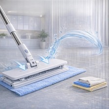AyrStore Jouis Akıllı Mop One Click Otomatik Bez Yakalayan Temizlik Seti - Kıskaçlı Duvar ve Yer Yüzey