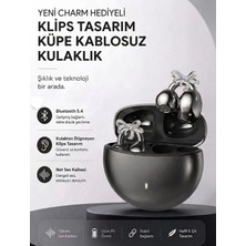 Azurtech Fiyonk Charm Hediyeli Modern Klips Tasarımlı Kablosuz Kulaklık