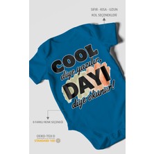 Morivo Kids Cool Diye Yazılır Dayı Diye Okunur Kısa Kollu Bebek Body %100 Pamuk