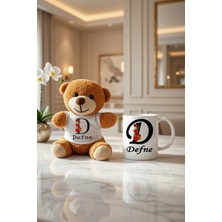 AyrStore Kişiye Özel Isim ve Harf Baskılı Peluş Ayıcık & Kupa Seti, Sevgiliye, Eşe, Arkadaşa Hediye