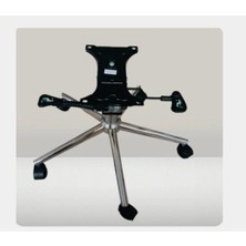 AyrStore Sandofis Ofis Koltuğu Alt Takım Komple, Krom 5 Tekerlekli Yıldız Ayak, 15 * 25 Çift Kollu Mekan