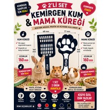 Mam Day Isime Özel Kemirgen Kum Küreği & Mama Küreği 2'li Set Tavşan Ginepig Hamster ve Chinchilla