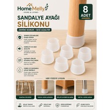 Btm Home 8 Adet Silikon Sandalye Ayak Koruyucu Kaydırmaz Zemin Çizilmez Masa Mobilya Ayağı Koruma