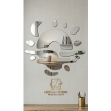 Arıkoğlu Reklam Ve Yapı Dekoratif Gün Batımı Ayna Seti - 1mm Gümüş Ayna Pleksi - Modern Salon ve Yatak Odası Duvar Dekoru (50X55 Cm)
