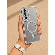 bbtech Samsung Galaxy A37 5g ile Uyumlu Simli Magsafe Kılıf