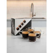 AyrStore Borosilikat Cam Bardak Seti, Isıya Dayanıklı Espresso Bardağı, 150 Ml, 4'lü