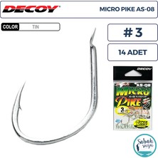 Decoy As-08 Micro Pike Super Light Jigging Asist Iğne Tın #3 (14 Adet)